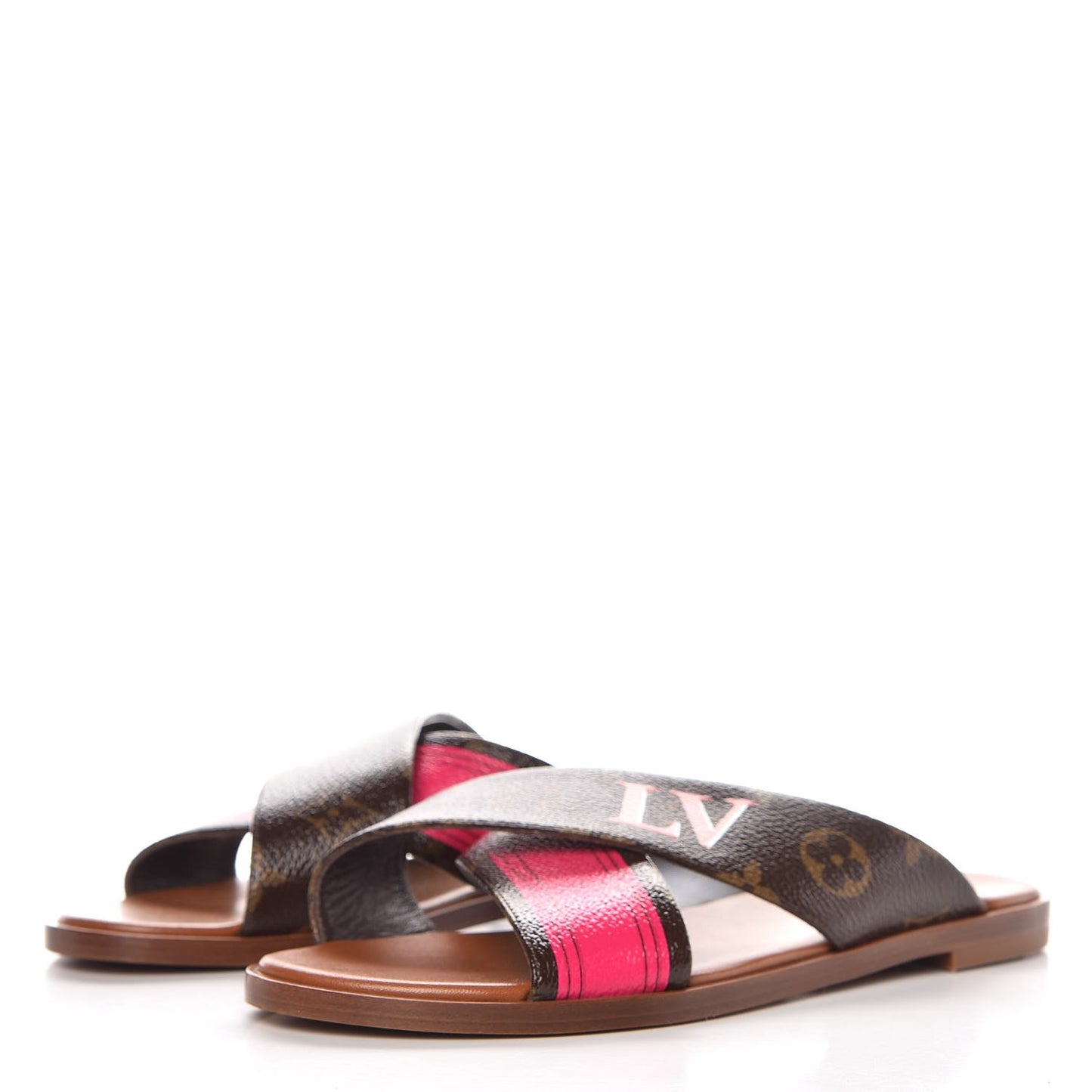 Monogram Panorama Flat Mules 36 Cacao