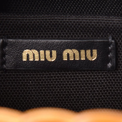 Miu Miu City Calfskin Wicker Midollino Bag Black 8 of 13