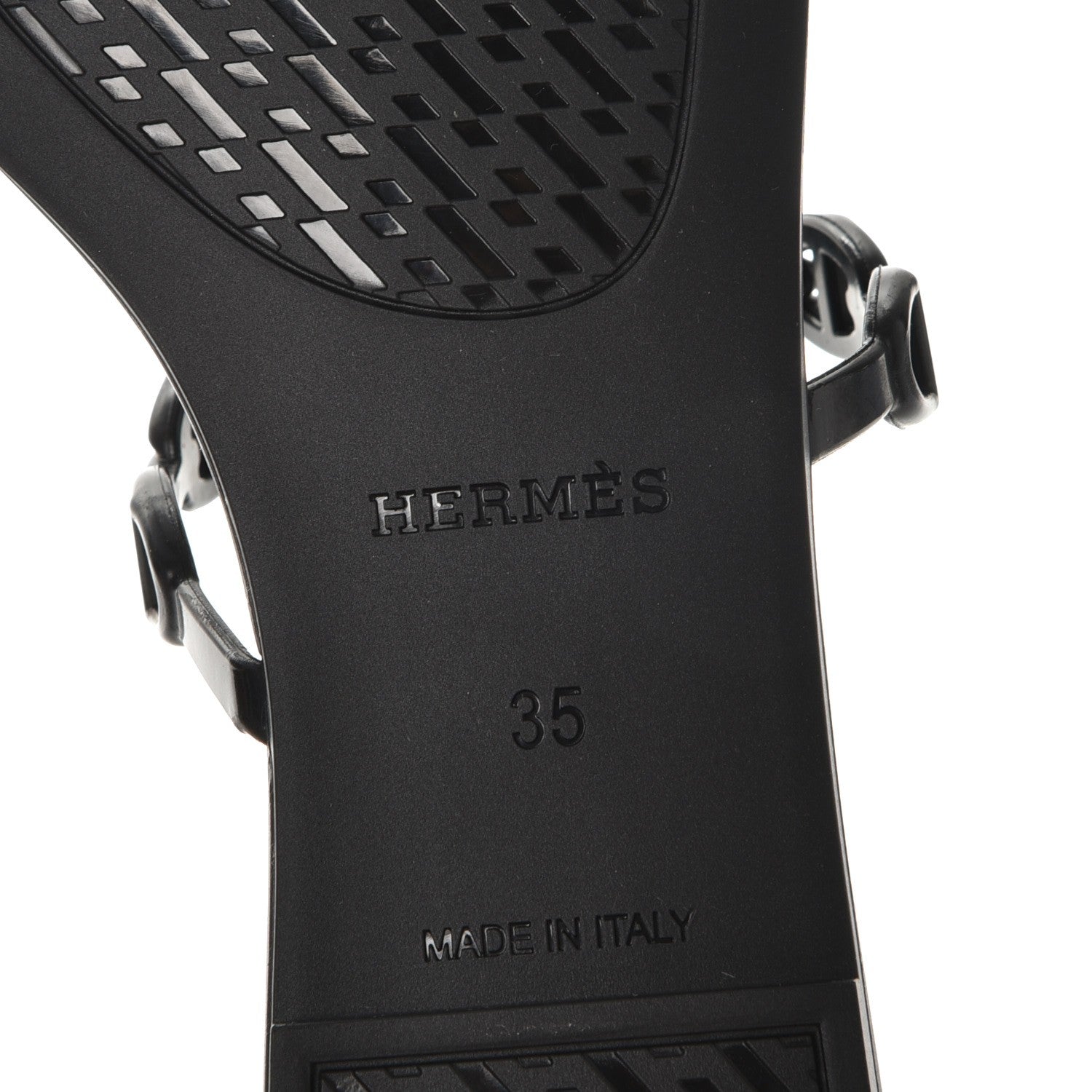 Hermes Rubber Chaine d'Ancre Rivage Sandals 35 Black 6 of 8