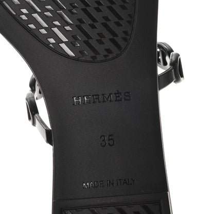 Hermes Rubber Chaine d'Ancre Rivage Sandals 35 Black 6 of 8