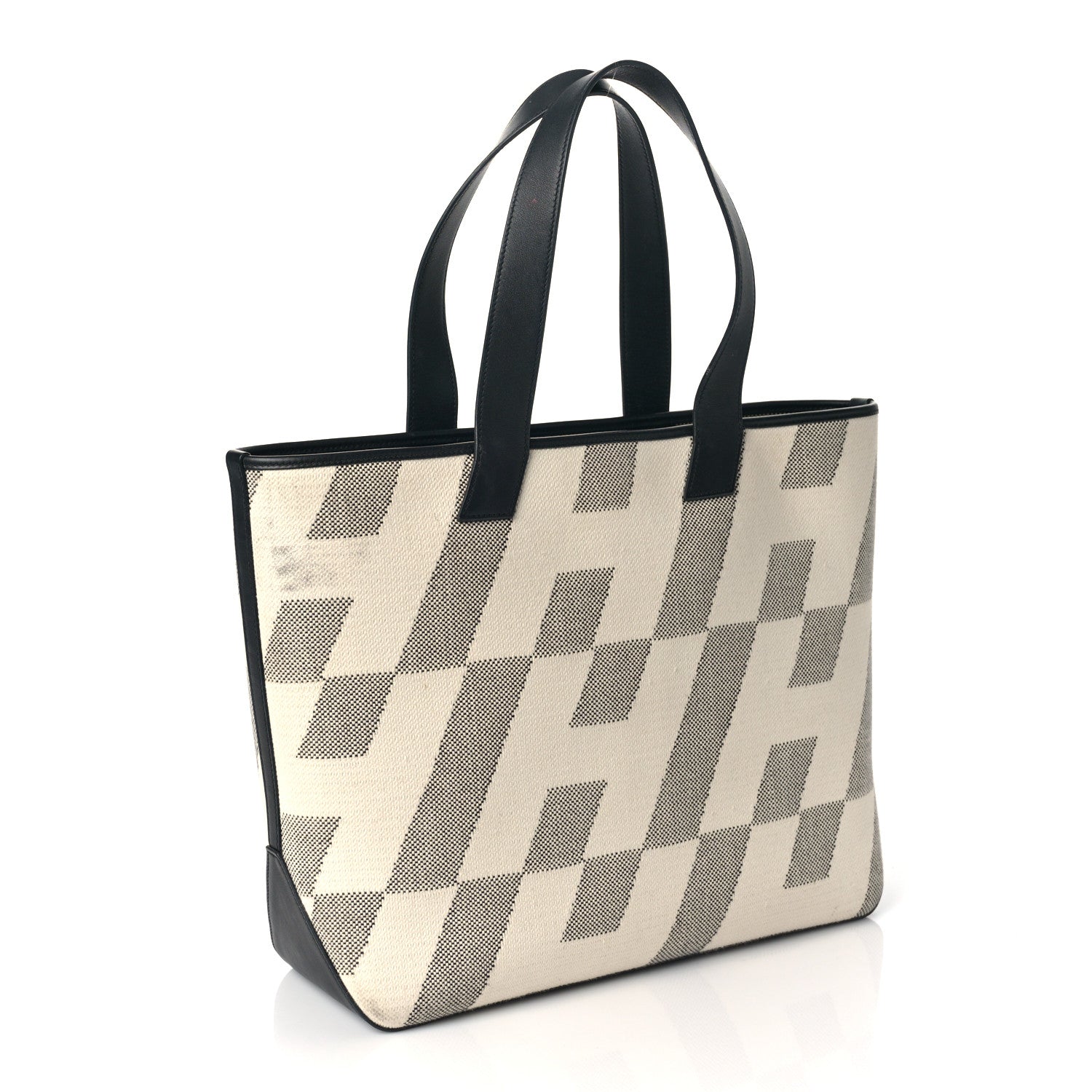 Hermes Swift H Canvas Cabas H En Biais 40 Black Ecru 3 of 11