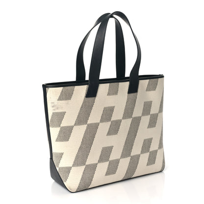 Hermes Swift H Canvas Cabas H En Biais 40 Black Ecru 3 of 11