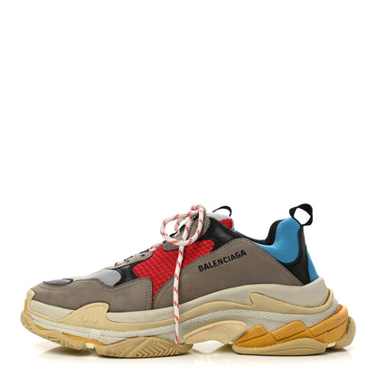 Balenciaga Mesh Nubuck Mens Triple S Sneakers 45 Bleu Gris Rouge 1 of 10