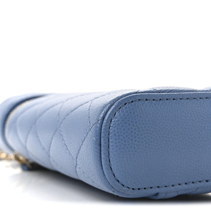 Chanel Caviar Quilted Phone Holder With Chain Blue 9 of 10
