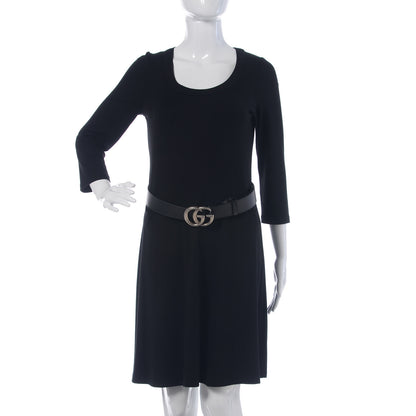 Gucci Textured Dollar Calfskin Nickel Double G 40mm Belt 85 34 Black 2 of 7