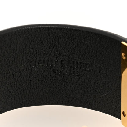Saint Laurent Calfskin ID Cuff Bracelet S Black 4 of 5