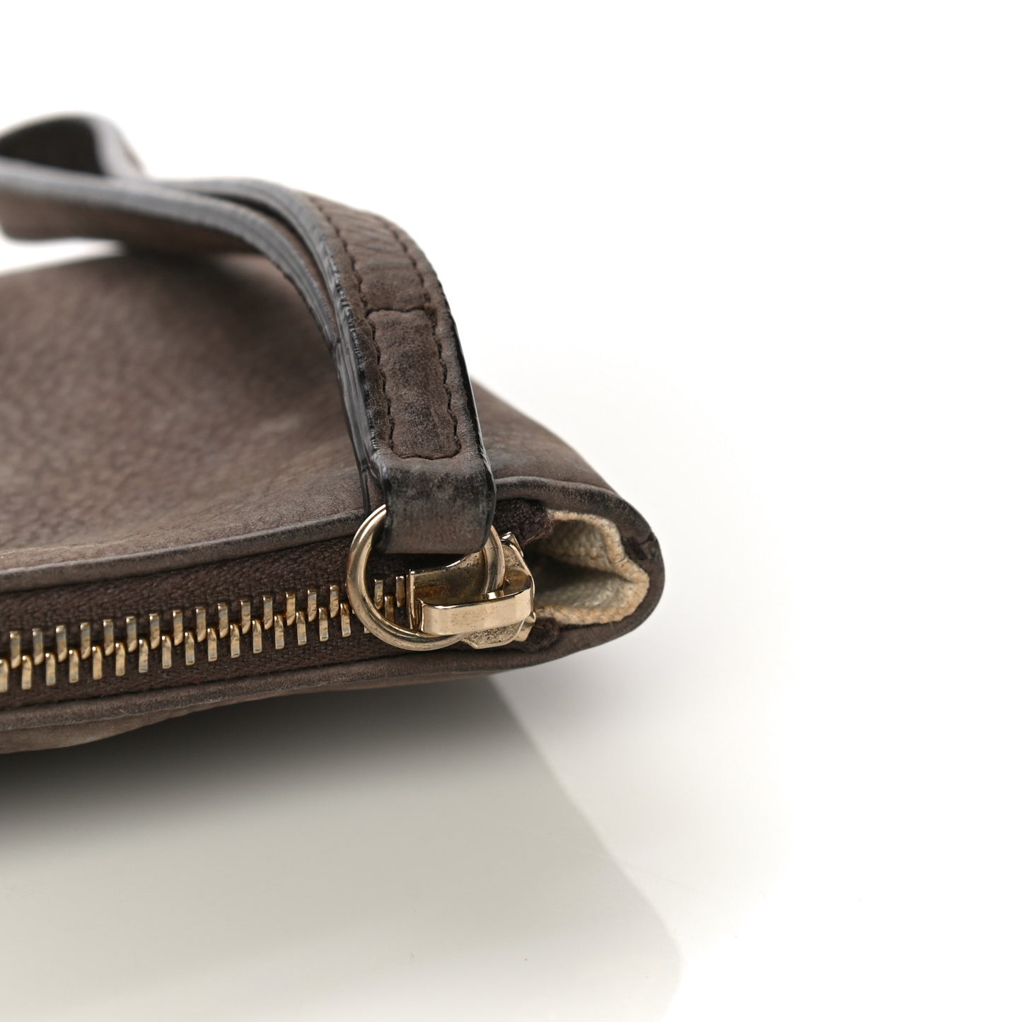 Pebbled Calfskin Soho Wristlet Brown