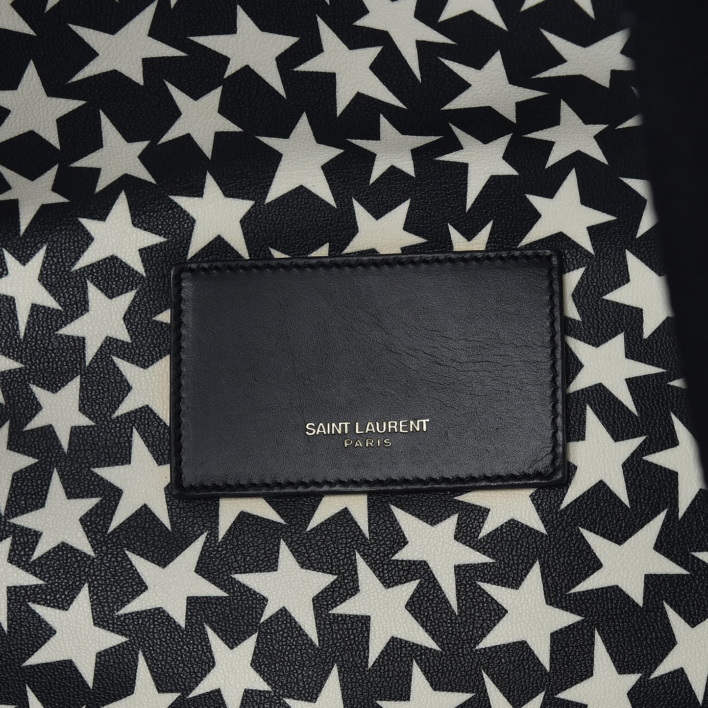 Calfskin Star Print Hunting Backpack Black White