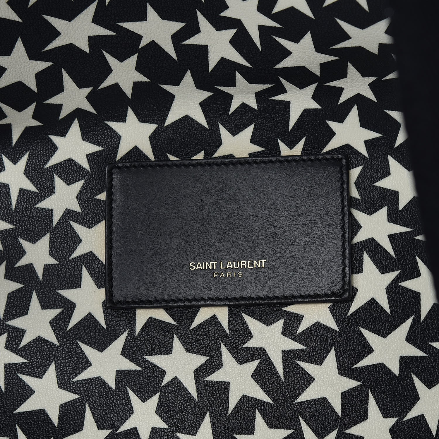 Saint Laurent Calfskin Star Print Hunting Backpack Black White 6 of 10