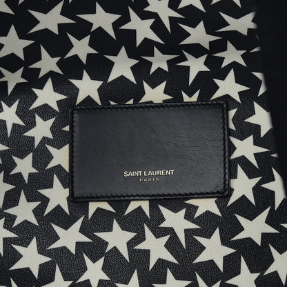 Saint Laurent Calfskin Star Print Hunting Backpack Black White 6 of 10