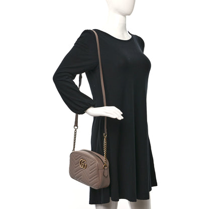 Gucci Calfskin Matelasse Small GG Marmont Chain Shoulder Bag Porcelain Rose 2 of 10