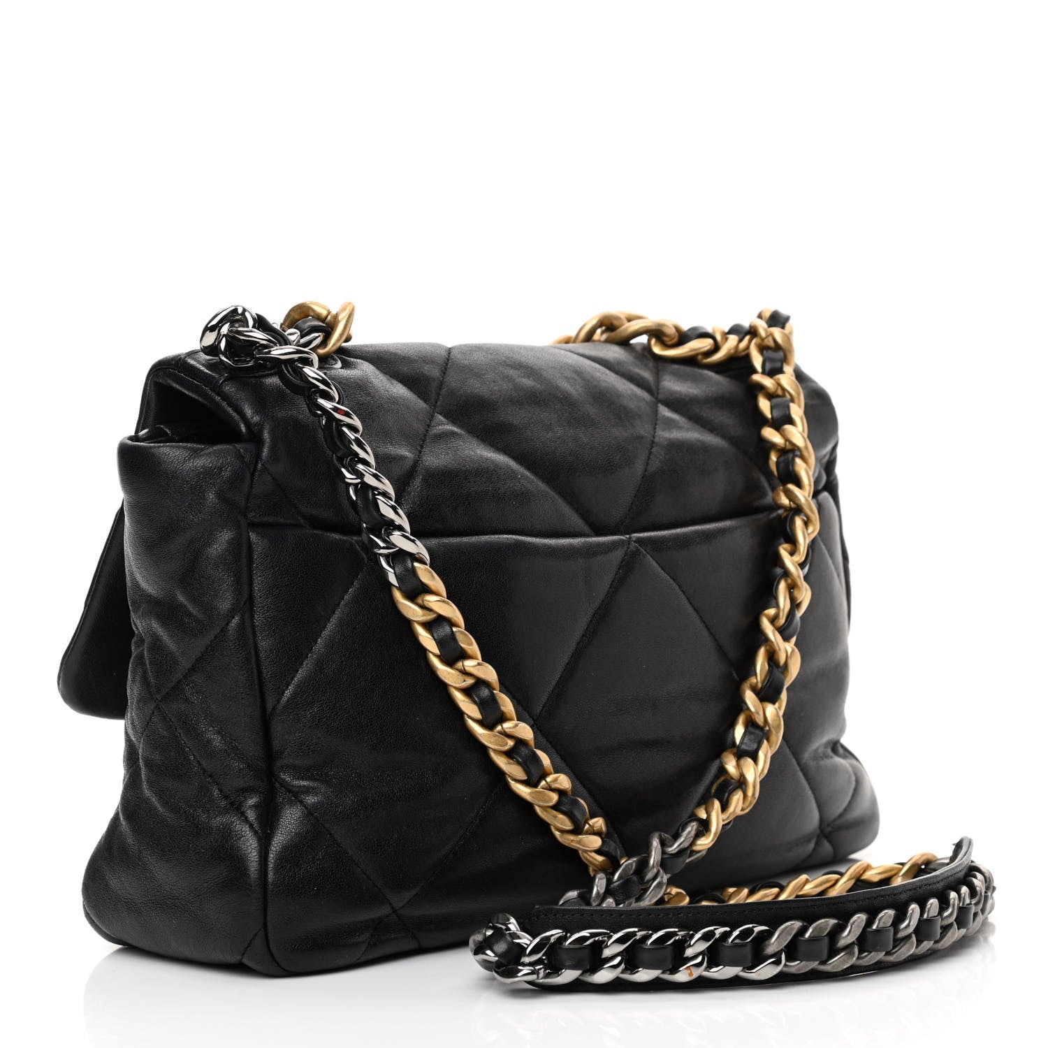 Chanel Goatskin Quilted Large Chanel 19 Flap Black 5 of 33