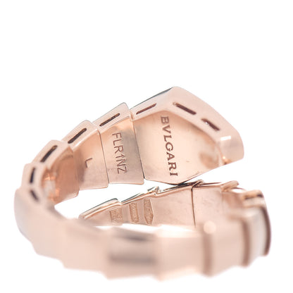 Bulgari 18K Rose Gold Diamond Serpenti Ring L 55 7.25 4 of 5