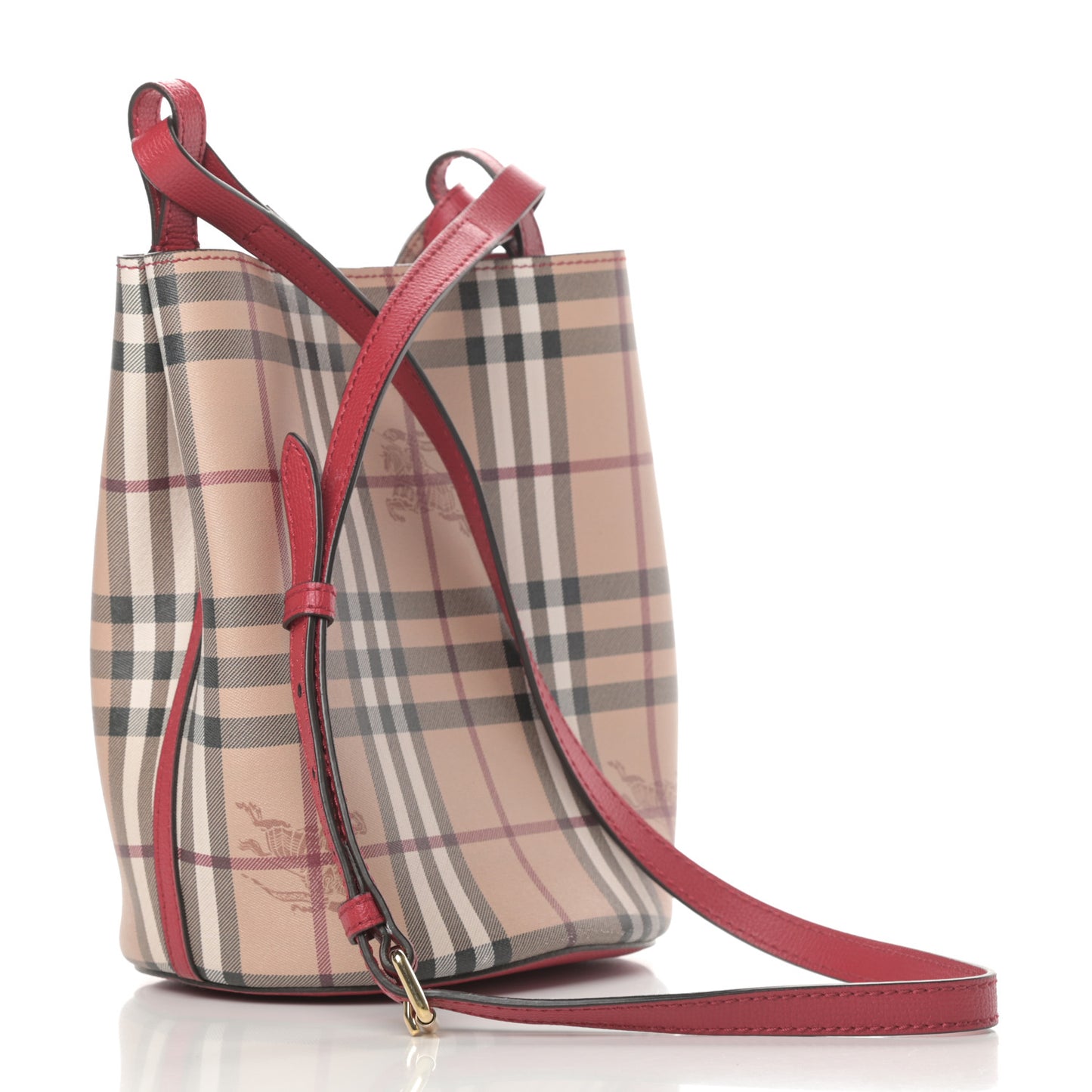 Haymarket Check Colours Small Lorne Bucket Crossbody Poppy Red