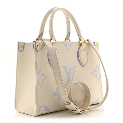 Louis Vuitton Empreinte Monogram Giant Onthego PM Latte Candy Blue 3 of 9