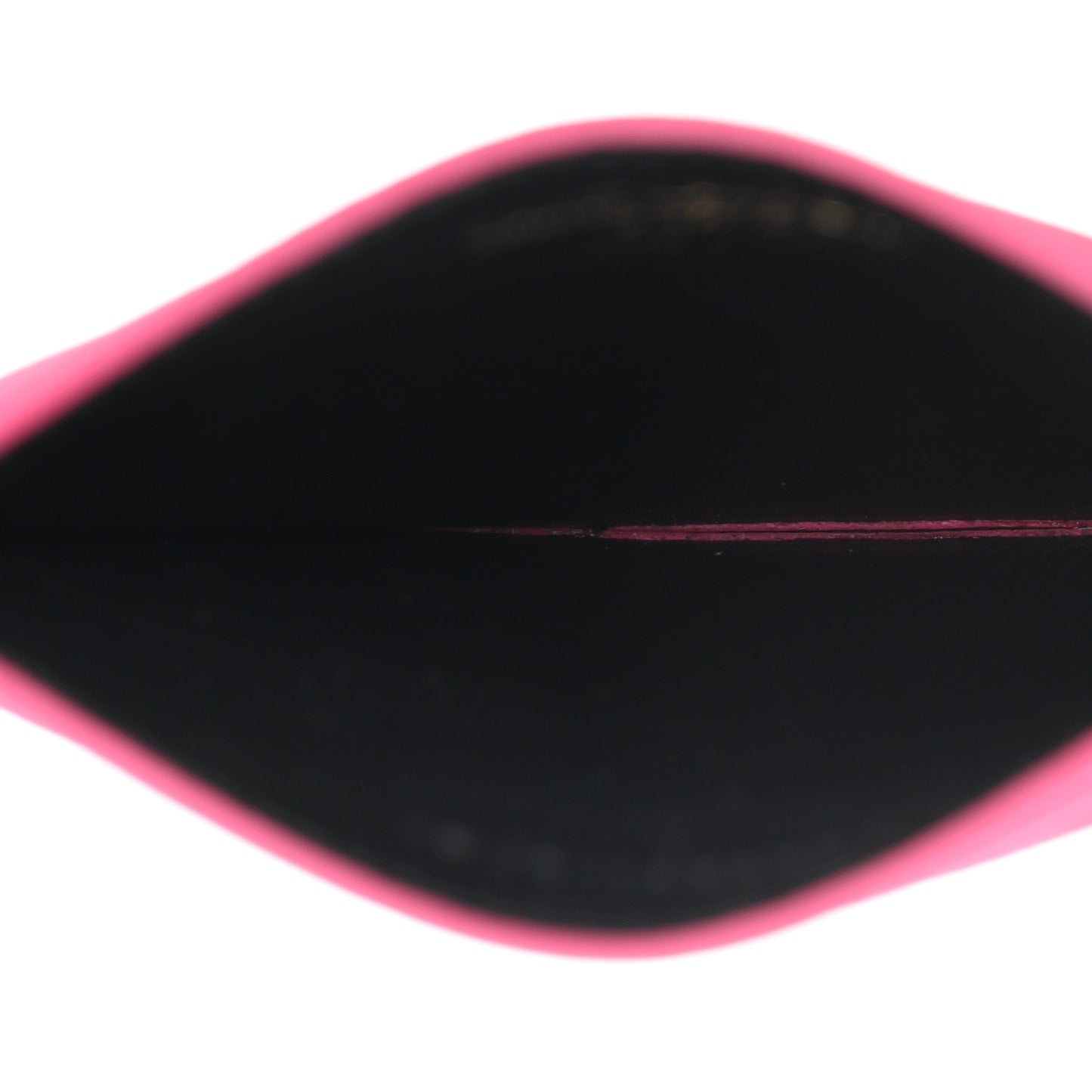 Grain De Poudre Matelasse Chevron Monogram Credit Card Case Fresh Fuxia
