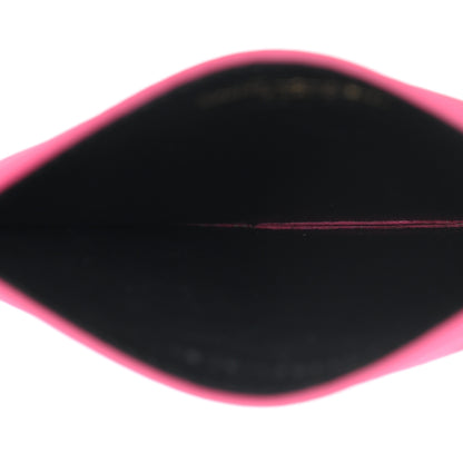 Saint Laurent Grain De Poudre Matelasse Chevron Monogram Credit Card Case Fresh Fuxia 5 of 7