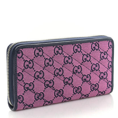 Gucci Monogram Multicolor Matelasse Diagonal GG Marmont Zip Around Wallet Pink Blue 3 of 10