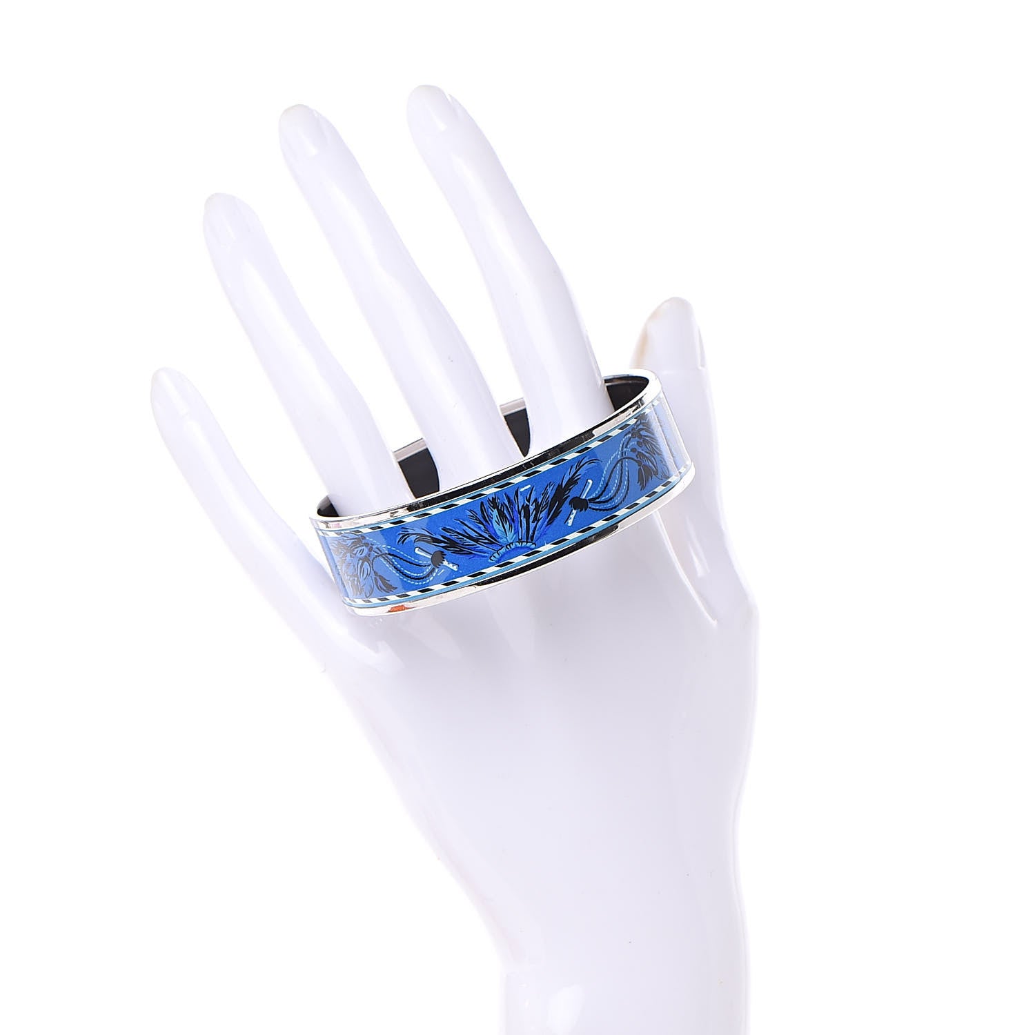 Hermes Enamel Printed Wide Brazil Bracelet 65 2 of 6
