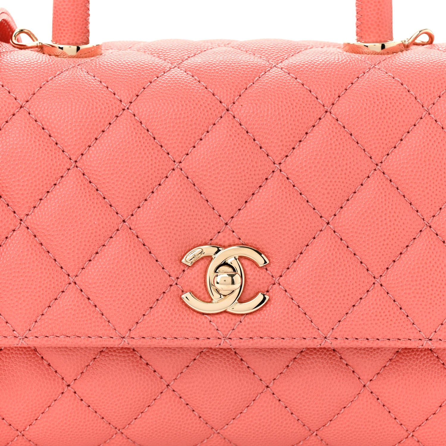 Chanel Caviar Quilted Mini Coco Handle Flap Pink 8 of 10