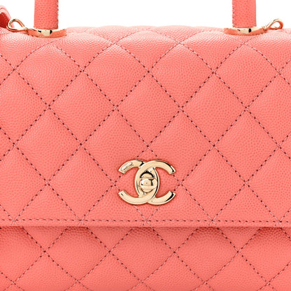 Chanel Caviar Quilted Mini Coco Handle Flap Pink 8 of 10