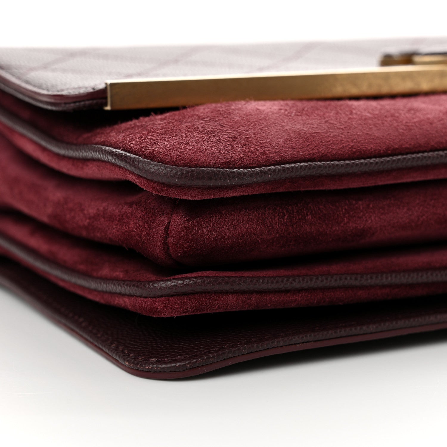 Chanel Caviar Suede Stitched Lady Coco Flap Burgundy 9 of 12
