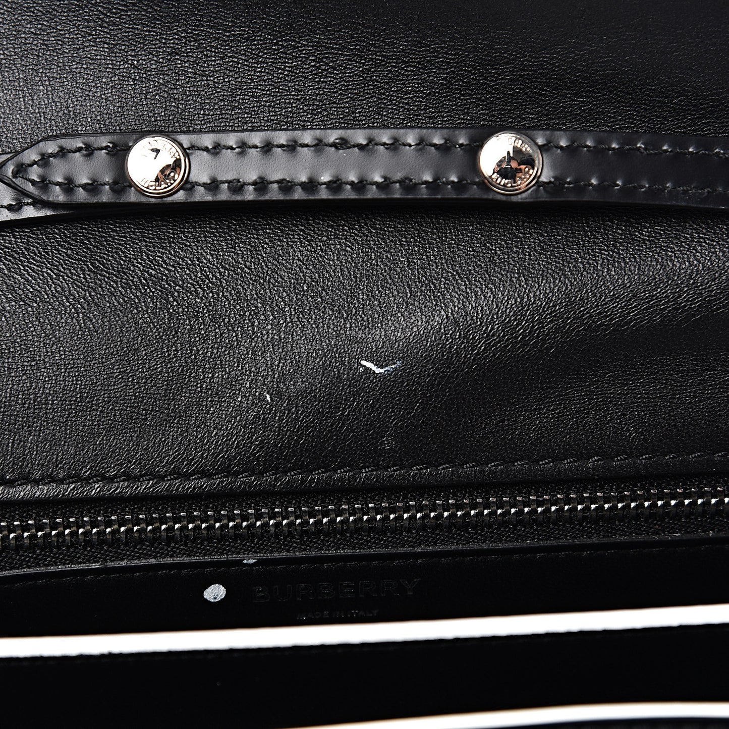 Calfskin Logo Printed Small TB Bag Black White