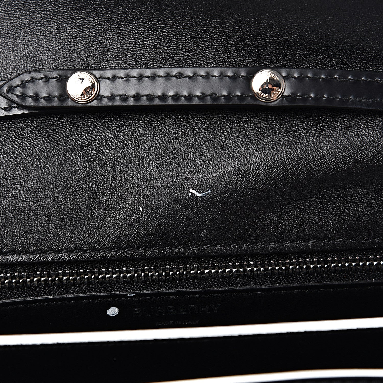 Burberry Calfskin Logo Printed Small TB Bag Black White 10 of 11
