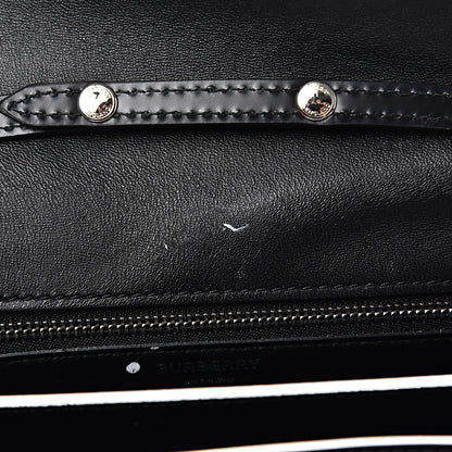 Burberry Calfskin Logo Printed Small TB Bag Black White 10 of 11