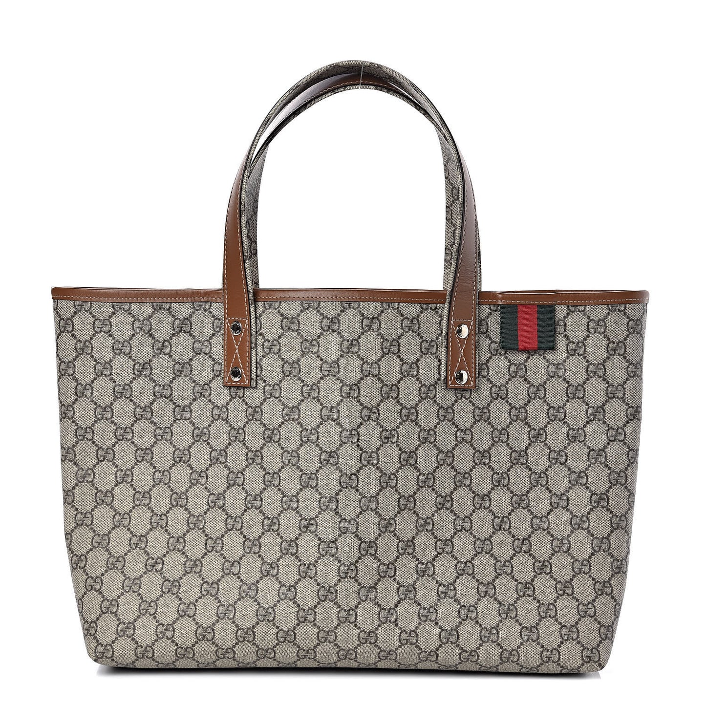 GG Plus Monogram Medium Signature Web Loop Tote Brown