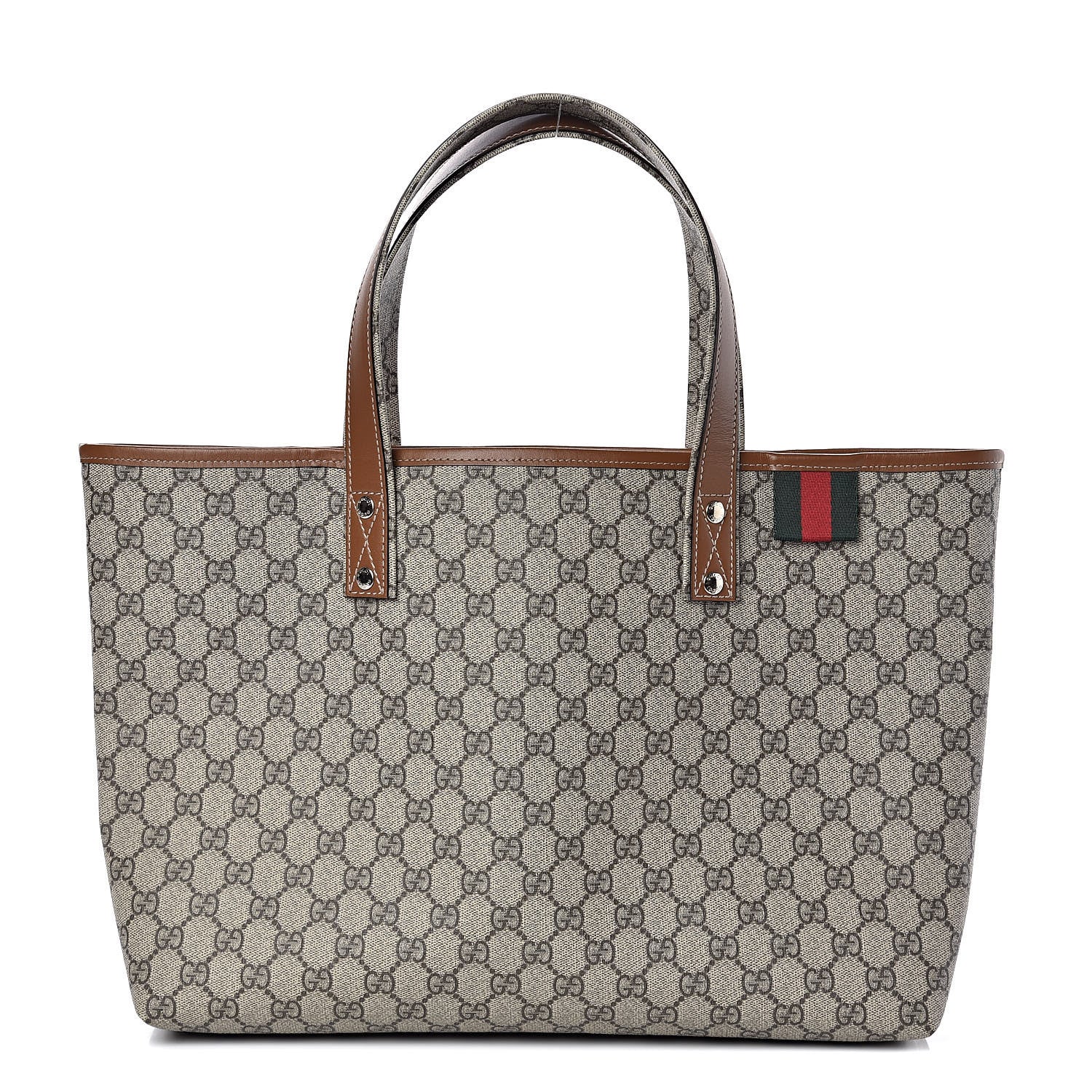 Gucci GG Plus Monogram Medium Signature Web Loop Tote Brown 1 of 9
