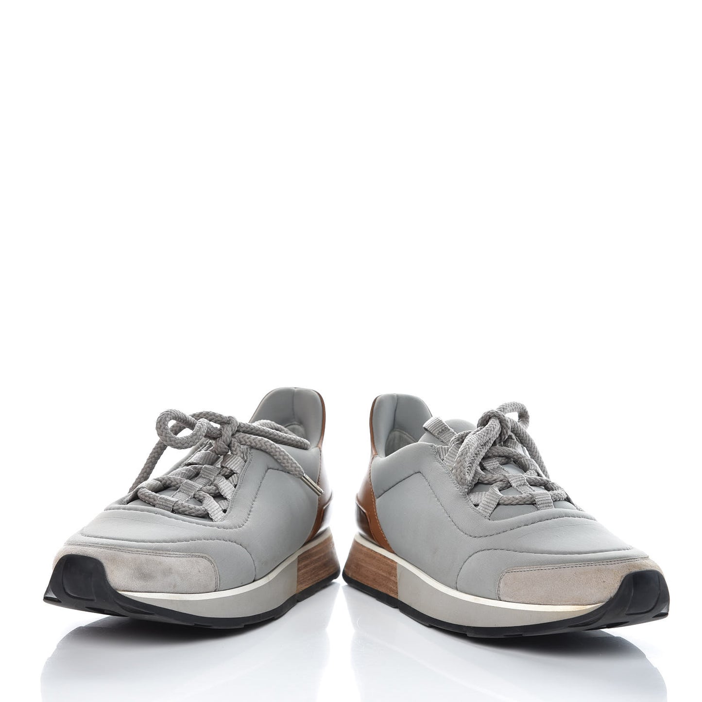 Suede Nylon Sneakers 37 Grey