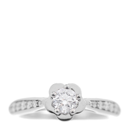 Chanel Platinum Diamond .26ct Camelia Ring 46 3.75 1 of 6