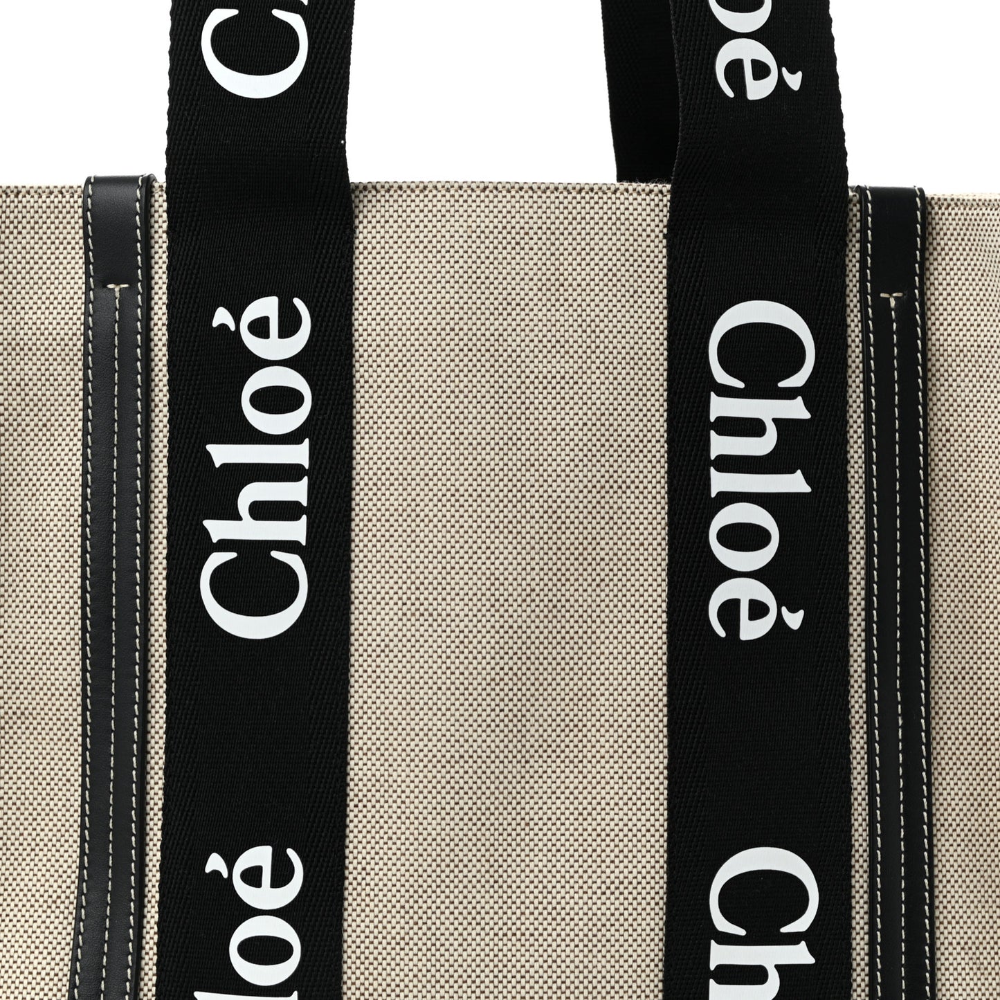 Cotton Calfskin Medium Woody Ribbon Tote Black Blue