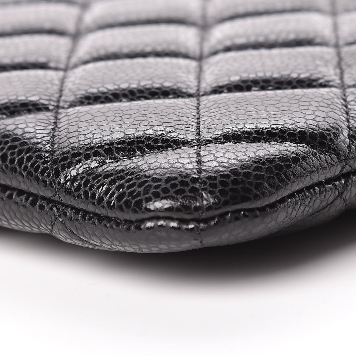 Caviar Quilted Large Cosmetic Case Black