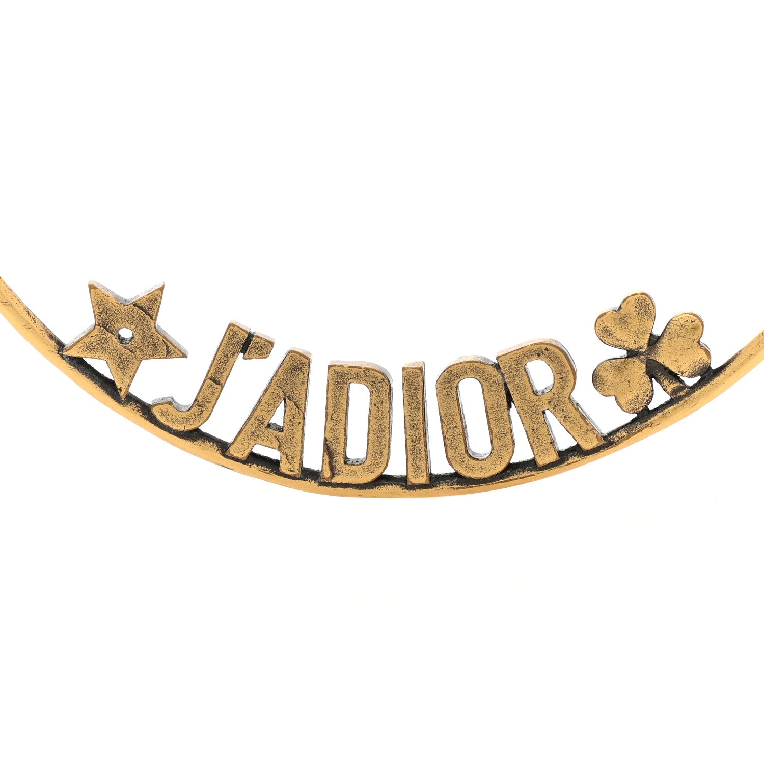 Christian Dior Metal J'Adior Hoop Earrings Aged Gold 4 of 4