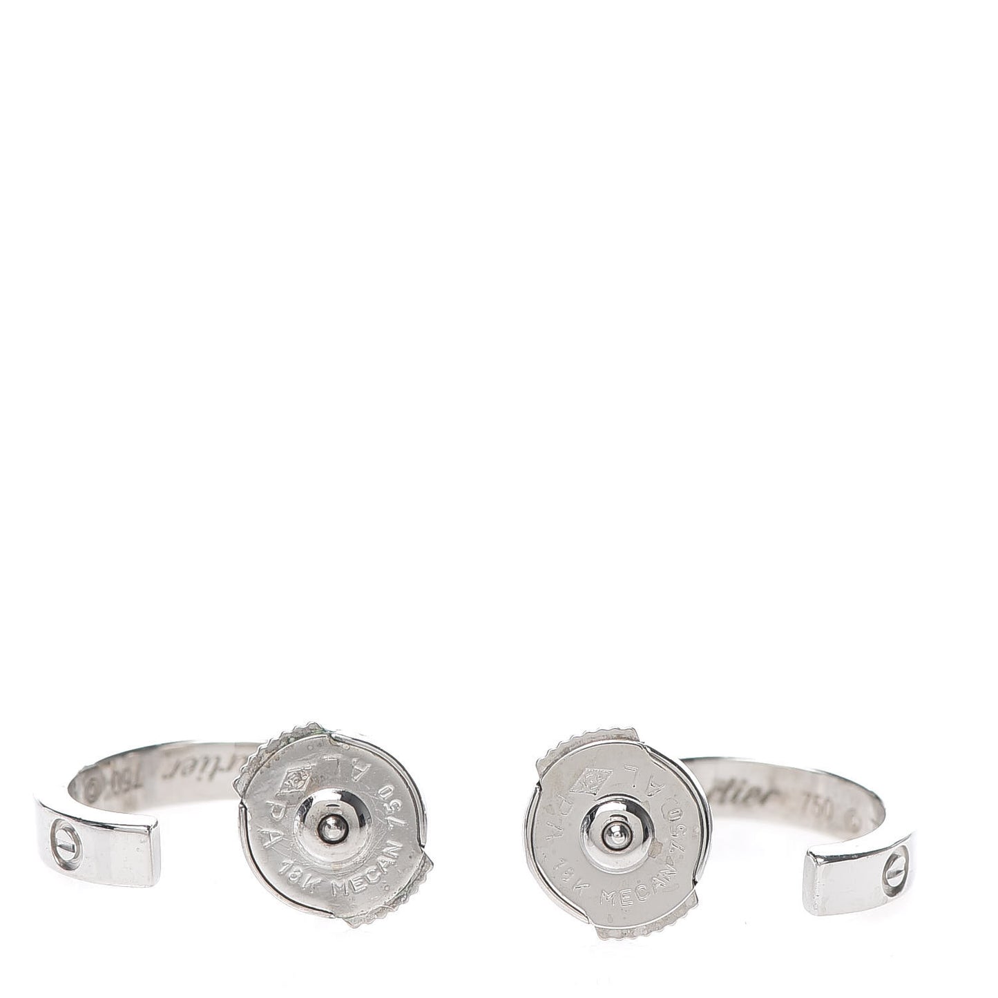18K White Gold Small LOVE Hoop Earrings