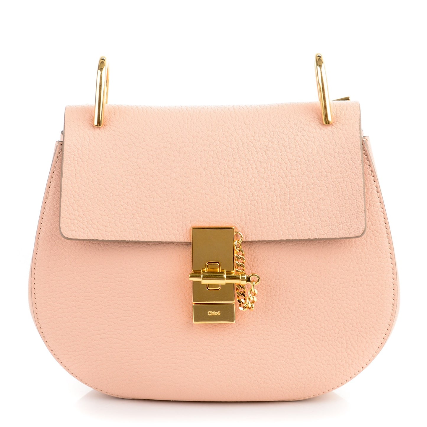 Grained Lambskin Drew Shoulder Bag Cement Pink