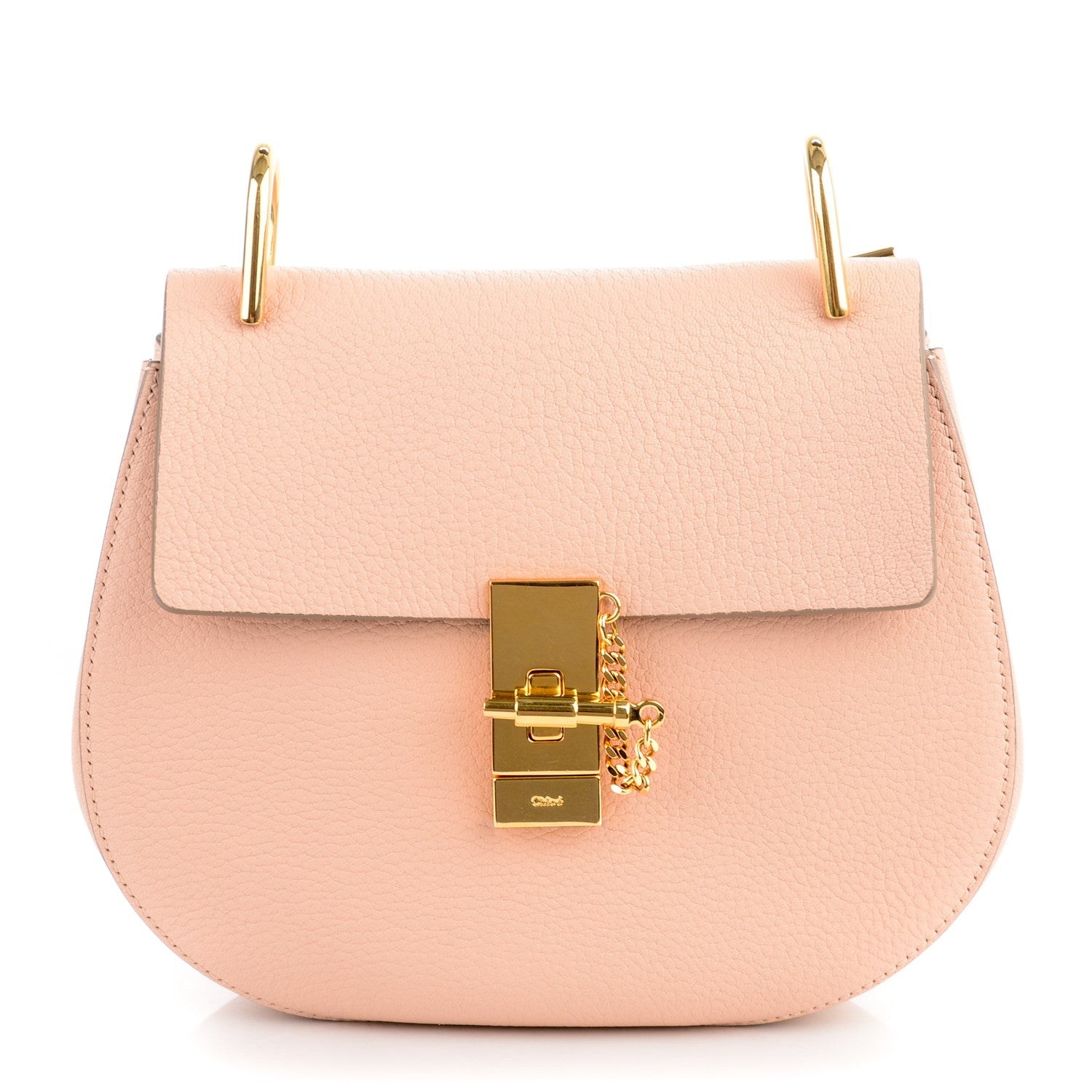 Chloe Grained Lambskin Drew Shoulder Bag Cement Pink 1 of 8