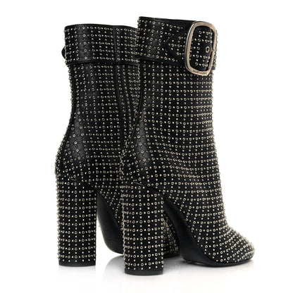 Saint Laurent Nappa Studded Joplin Buckle Booties 40 Black 4 of 7