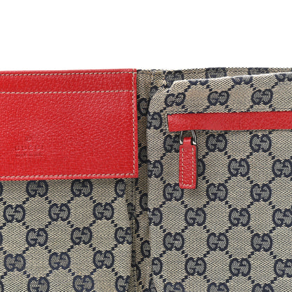 Gucci GG Monogram Web Double Pocket Belt Bag Navy Red 9 of 11