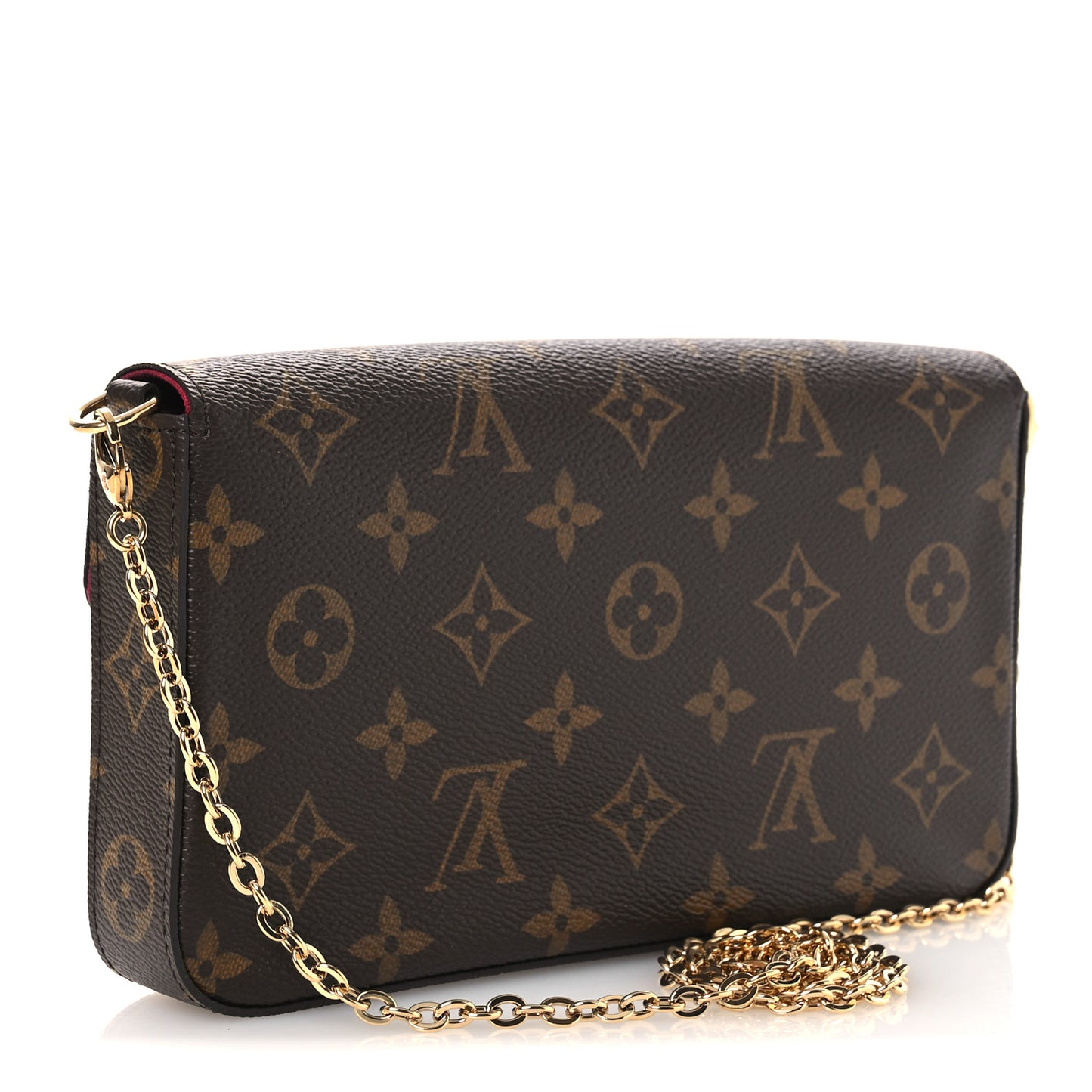 Monogram Pochette Felicie Chain Wallet Fuchsia
