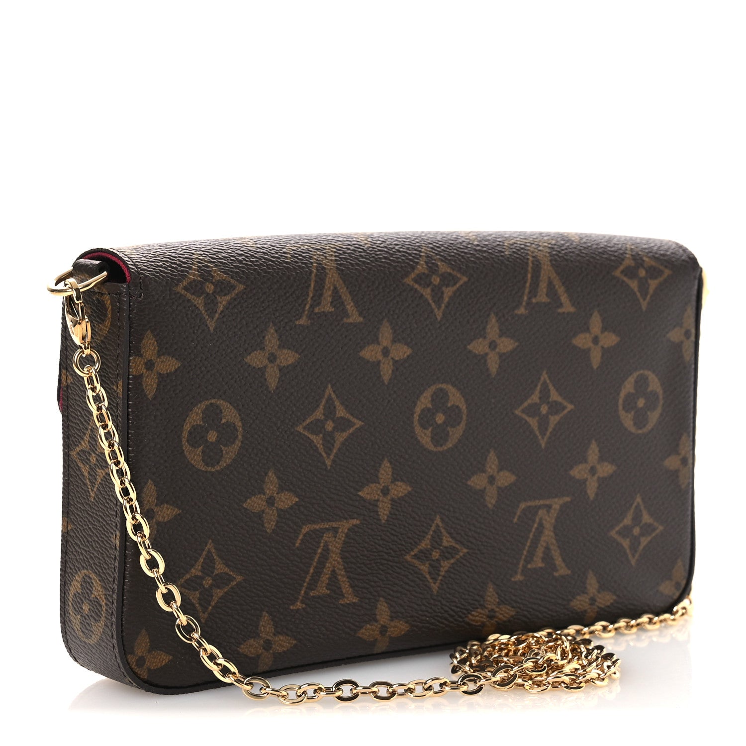 Louis Vuitton Monogram Pochette Felicie Chain Wallet Fuchsia 4 of 12