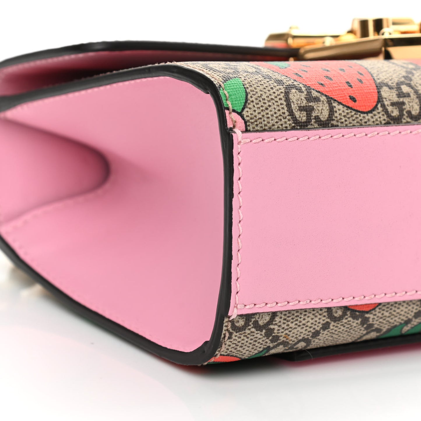 GG Supreme Monogram Strawberry Small Padlock Shoulder Bag
