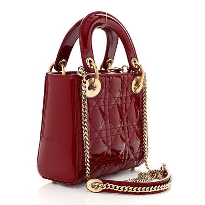 Christian Dior Patent Cannage Mini Lady Dior Red 3 of 10