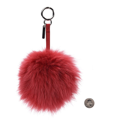 Fendi Fox Fur Shiny Nappa Bi-Color A ABCharm Bag Charm Rosso Chiaro Moro Strawberry 2 of 4
