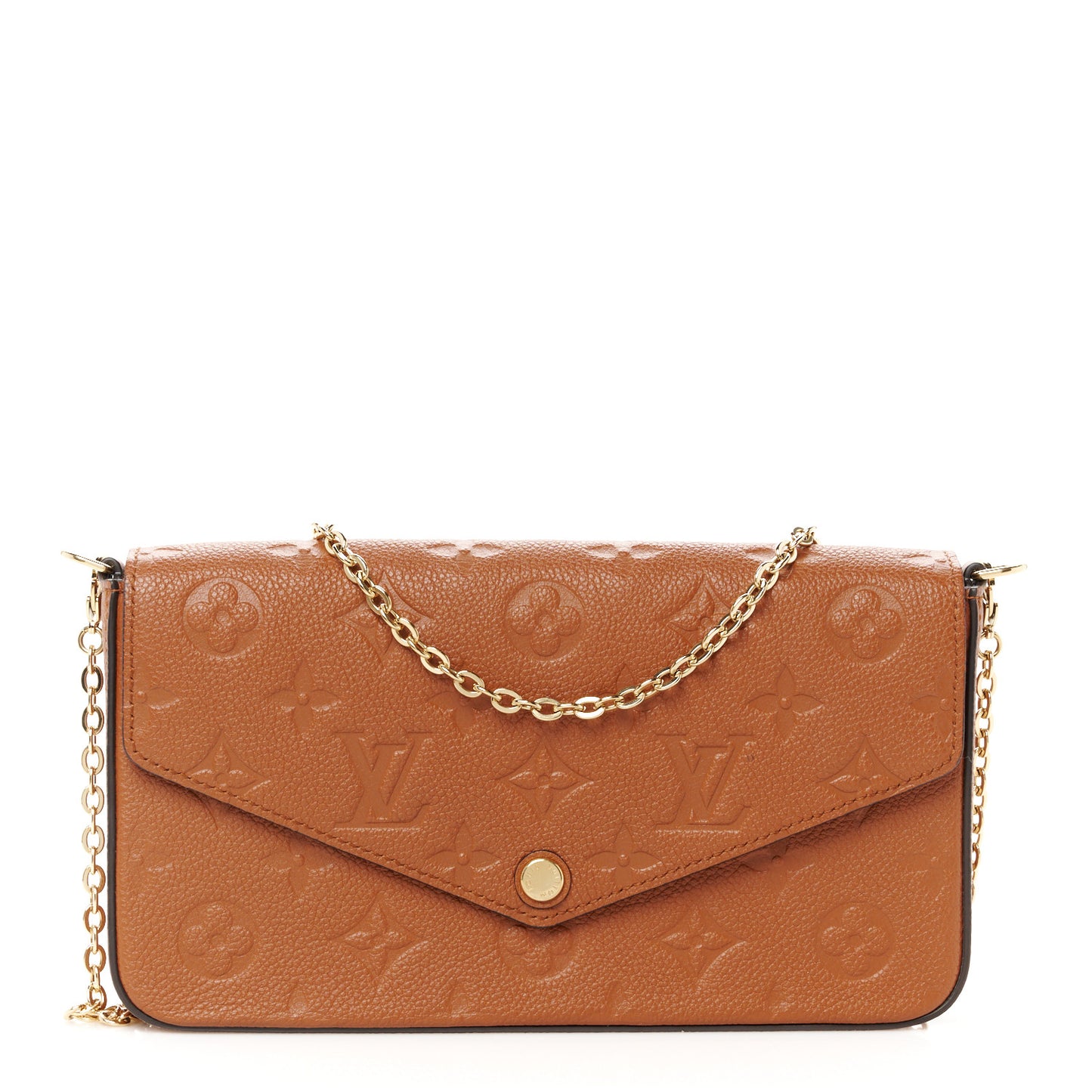 Empreinte Pochette Felicie Chain Wallet Cognac