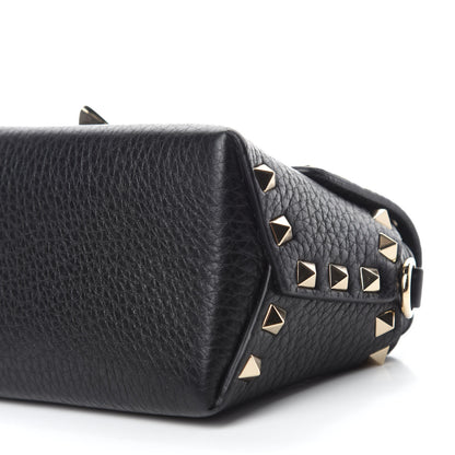 Valentino Garavani Pebbled Calfskin Mini Rockstud Crossbody Bag Black 7 of 10