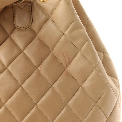 Chanel Lambskin Quilted Drawstring Backpack Beige 20 of 20