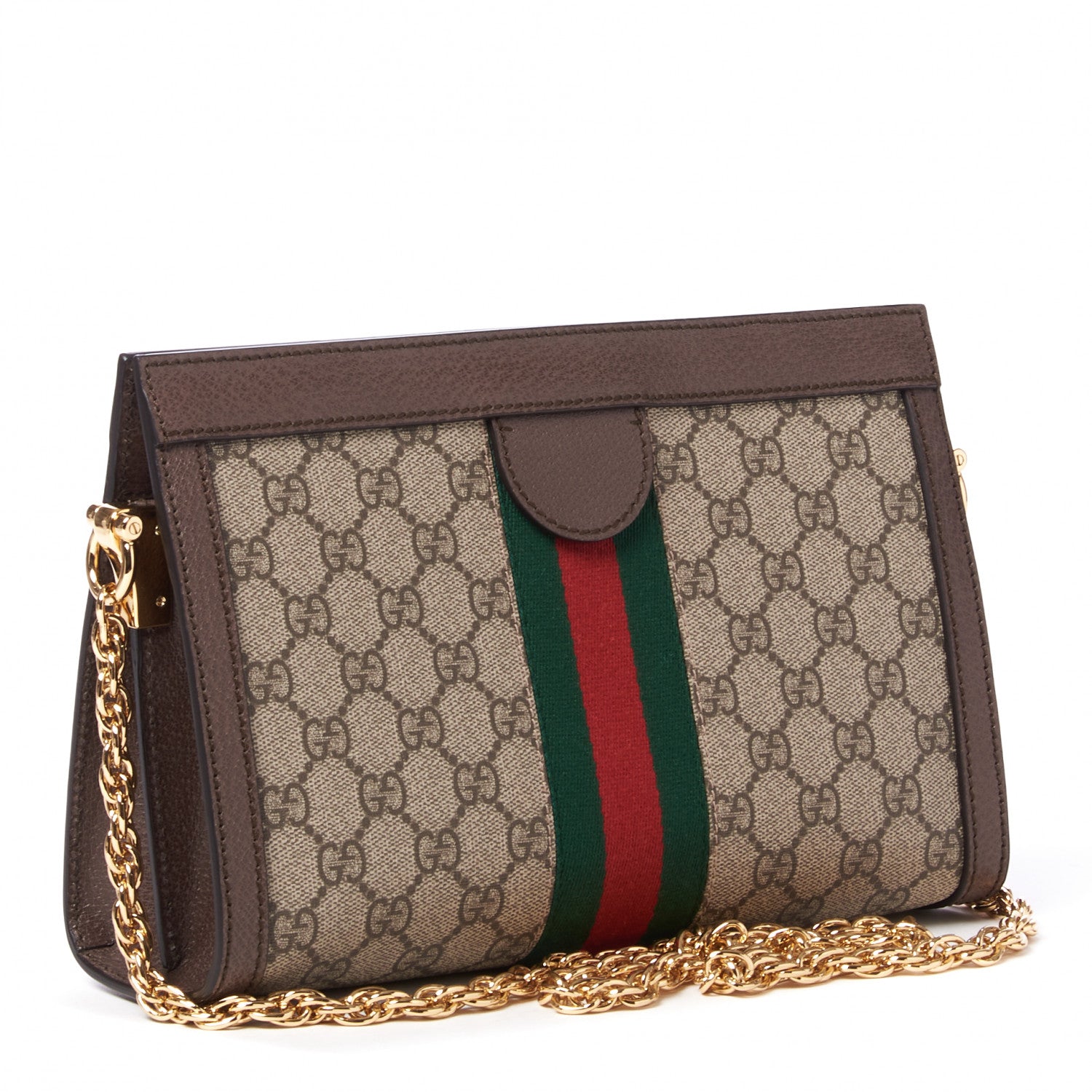 Gucci GG Supreme Monogram Web Small Ophidia Chain Shoulder Bag Brown 2 of 9